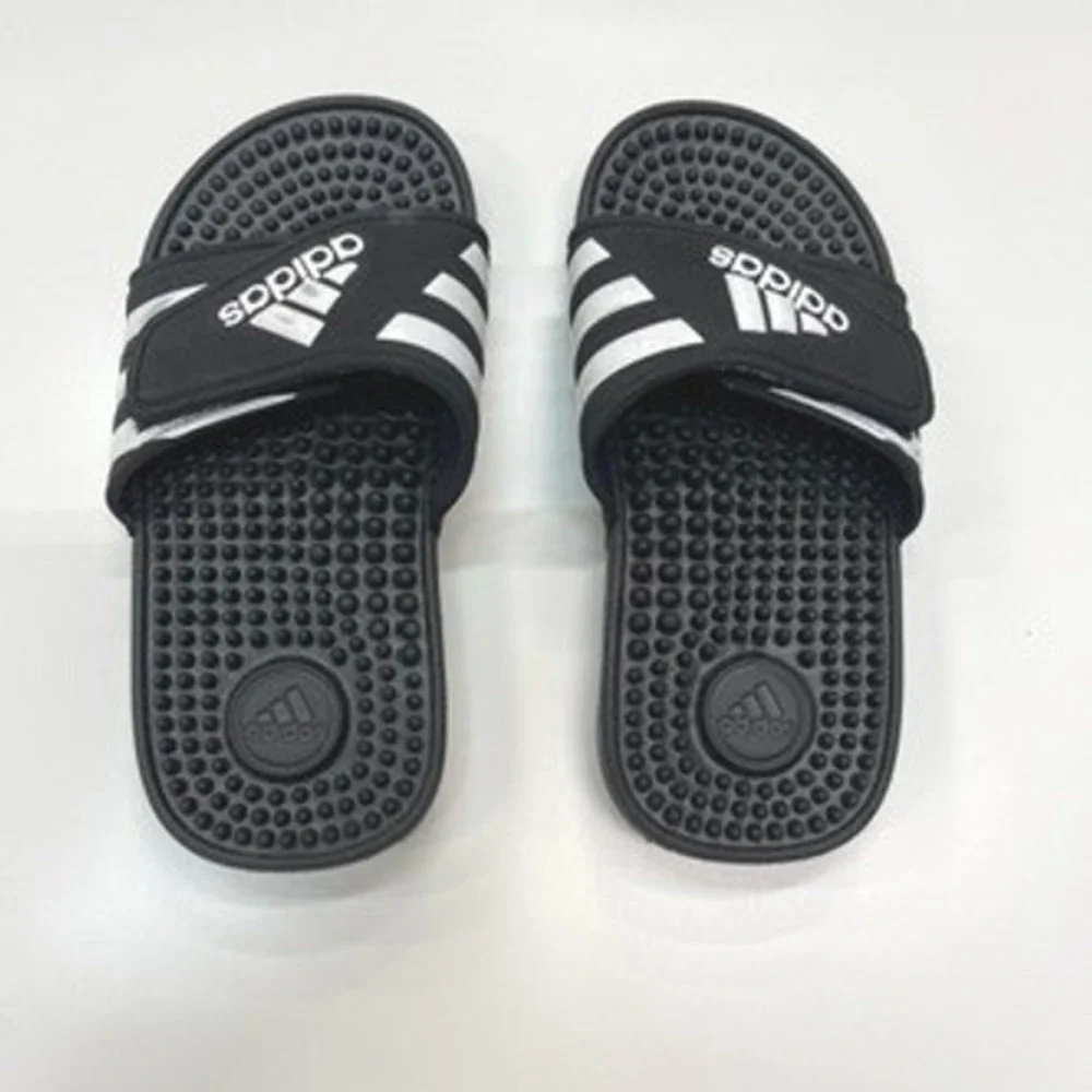 Adidas Adissage Kids Slides‎ Black White Massage Sandals F35584 Size 11K